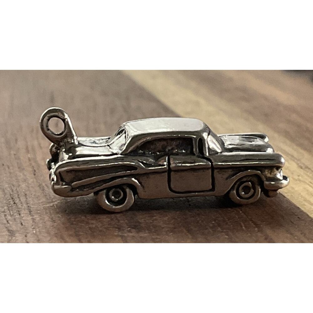 Vintage 925 Sterling Silver Classic 1950s Car Charm Pendant